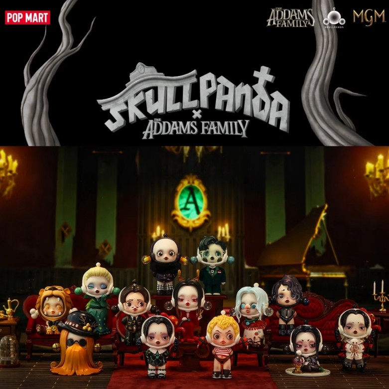 Model Kit Girls - POP MART SKULLPANDA Serie Famiglia Addams